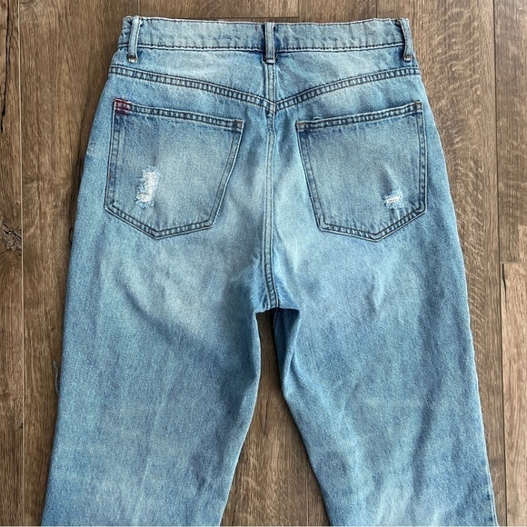 BDG Urban Outfitters Distressed Light Wash Denim High Rise Straight Leg Jeans - Picture 6 of 16